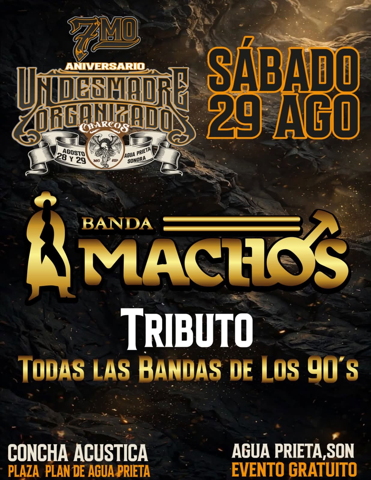 Banda Machos Tributo — Sábado 29 de Agosto